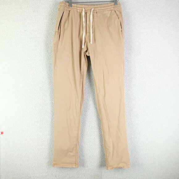 Marine Layer Sweatpants Mens Medium Beige Brown Slim Fit Heavyweight Cotton - Picture 1 of 12